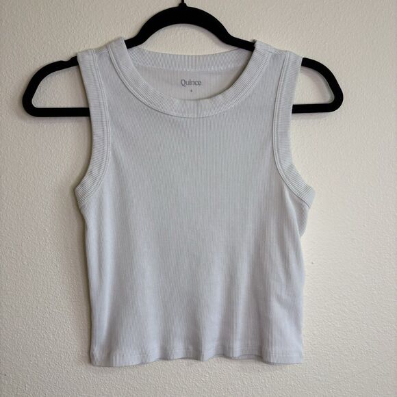 Quince Tops - Quince White Sleeveless Muscle Tank Top Organic Cotton Size S